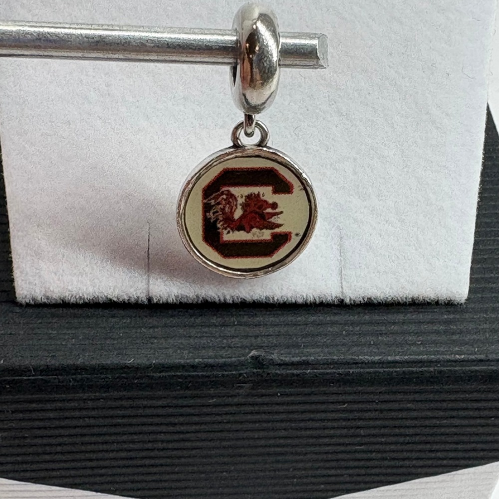South Carolina Charm Silver Gamecocks Enamel RL 925 Italy